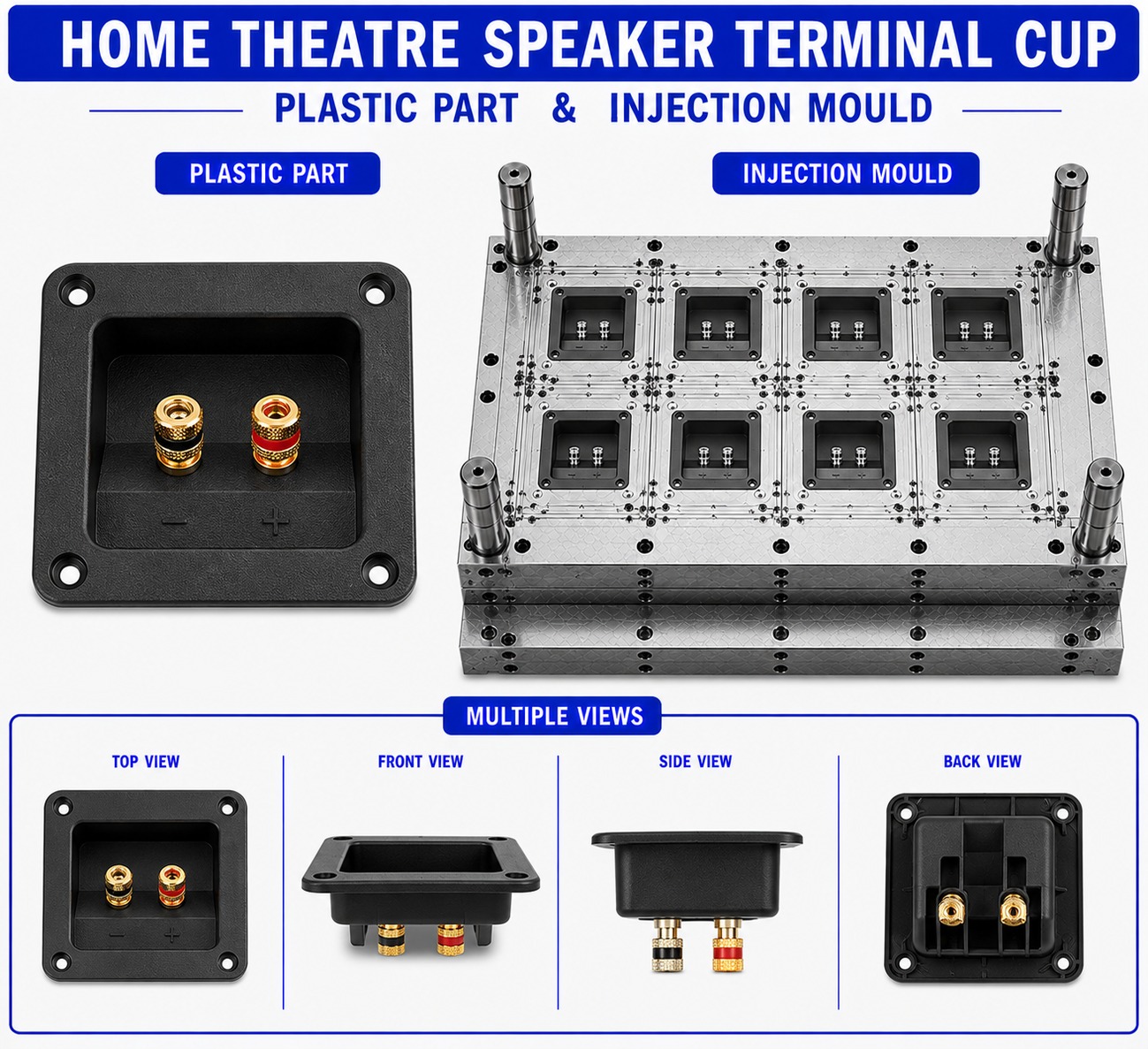 Home Theatre Plastic Speaker Terminal Cup Mould and Moulding Service